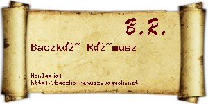 Baczkó Rémusz névjegykártya